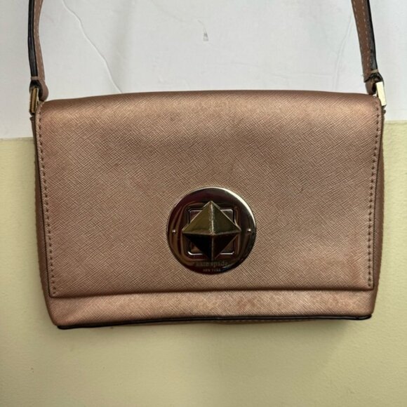Kate Spade Newbury Lane Sally Crossbody Rose Gold Saffiano Leather Shoulder Bag - Picture 9 of 16